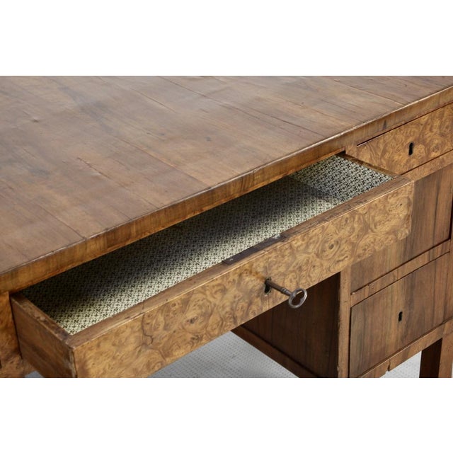 Wood Italian Art Deco Walnut Burl Desk, 1930s For Sale - Image 7 of 11