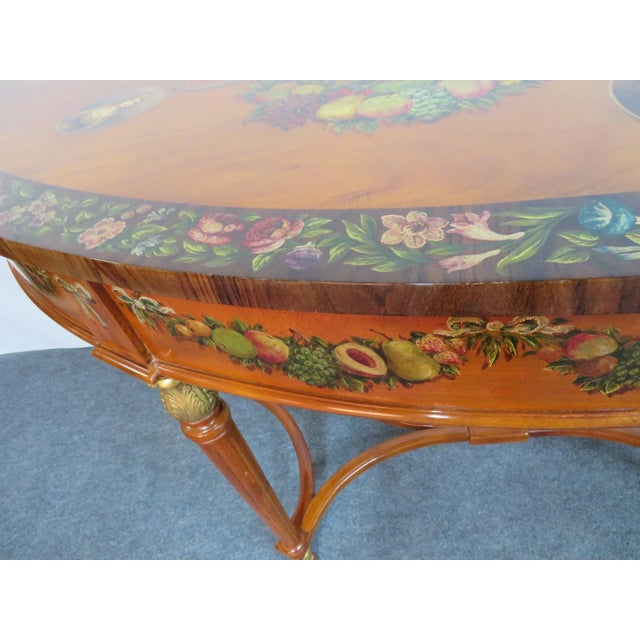 Adams Style Mahogany Paint Decorated Console Table For Sale - Image 9 of 10
