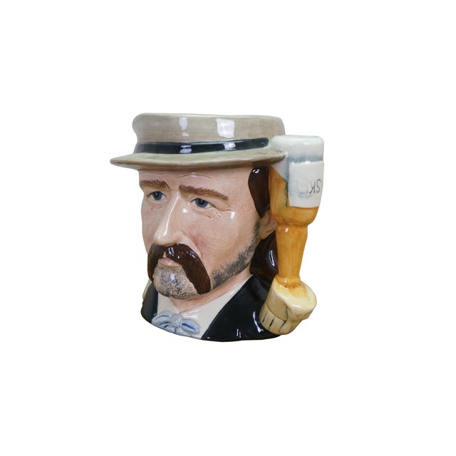 Realism American Royal Doulton Wild West Bill Hickock Whiskey Bottle Toby Character Jug For Sale - Image 3 of 12