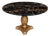 Vintage Black & Gold Marble Coffee Table With Gilt Pedestal Base – Hollywood Regency / MCM For Sale