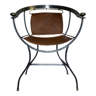 1980s Leather Pompeii Armchair by Alberto Orlandi For Sale