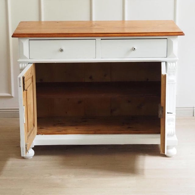 Gründerzeit White Chest of Drawers with Doors For Sale - Image 5 of 13