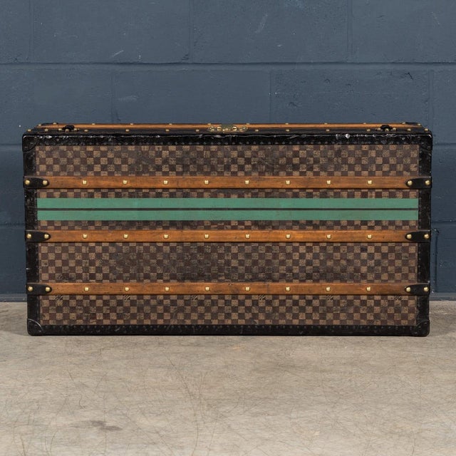 Black 19th Century Antique Louis Vuitton Trunk in Damier Canvas, France, 1890 For Sale - Image 8 of 18