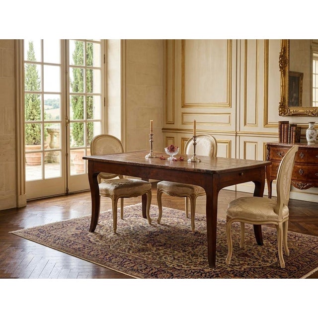 18th-Century French Louis XV Provincial Oak Library & Small Dining Table For Sale - Image 11 of 11