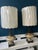 Monumental Hollywood Regency Marble, Hand-Painted Glass & Bronze Table Lamps — 40.75” - a Pair For Sale - Image 15 of 18