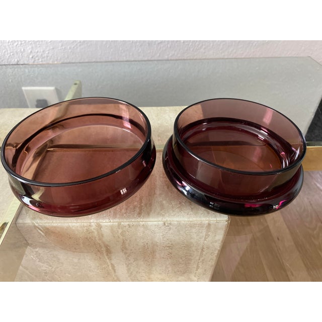 Glass Mid-Century Modern Amethyst Glass Lidded Powder Dish For Sale - Image 7 of 8