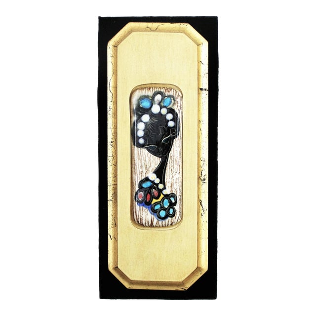 1960s Fantoni-Style Ceramic Wall Plaque For Sale