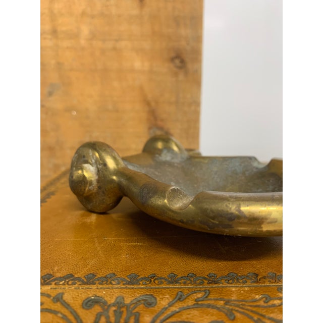 Mid-Century Modern Vintage Brass Ship Shackle Ashtray/Catchall For Sale - Image 3 of 3