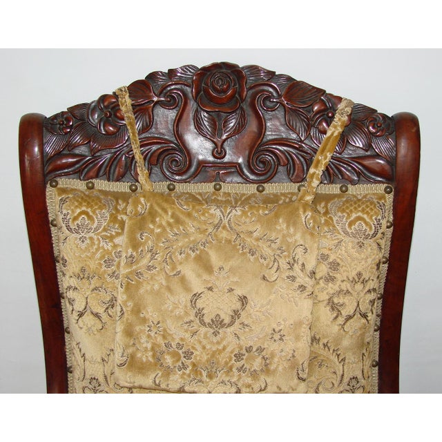 Antique Carved Walnut Armchair, Turn of the 19th and 20th Centuries For Sale - Image 11 of 16