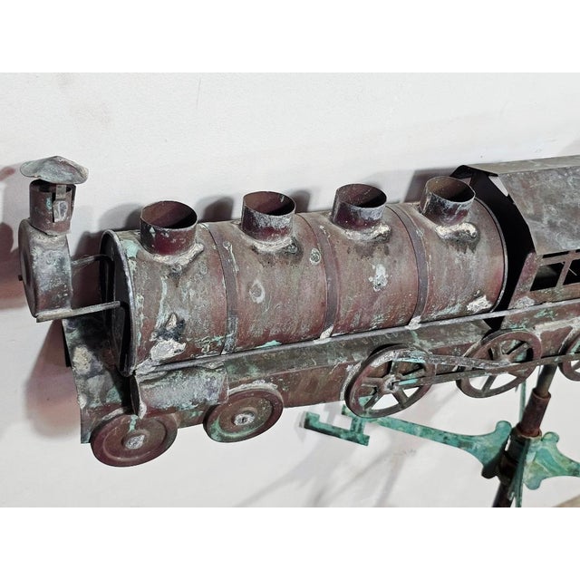 Vintage Copper Locomotive Train Weathervane For Sale In Los Angeles - Image 6 of 12