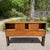 Mid-century walnut Full size headboard by Broyhill from their Saga line, featuring integrated storage and distinctive...
