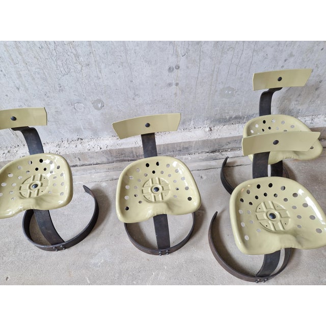 Metal Postmodern Metal Tractor Seat Chairs, 1990, Set of 4 For Sale - Image 7 of 15