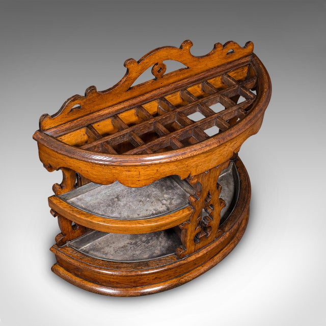 Antique Country House Hall Stand, Scottish, Demi Lune, Oak, Umbrella, Victorian For Sale - Image 6 of 12