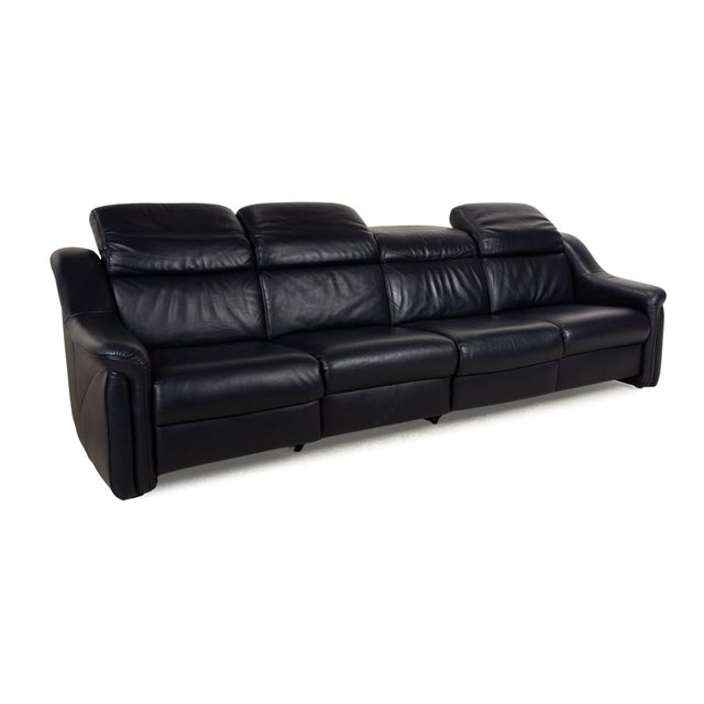 Blue 9705 Leather Four Seater Blue Sofa from Himolla For Sale - Image 8 of 16