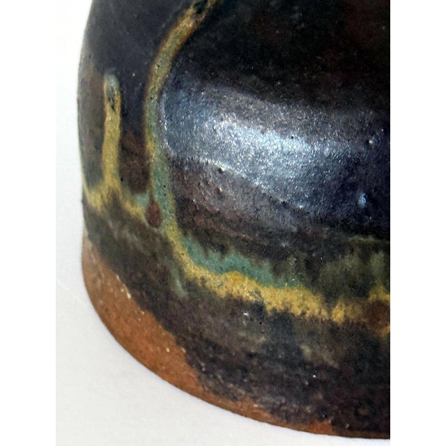 Late 20th Century Fine Ceramic Tea Bowl with Brilliant Glaze by Toshiko Takaezu For Sale - Image 5 of 13