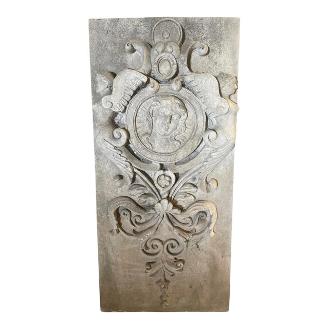 Neoclassical Style Relief-Carved Stone Wall Panel For Sale