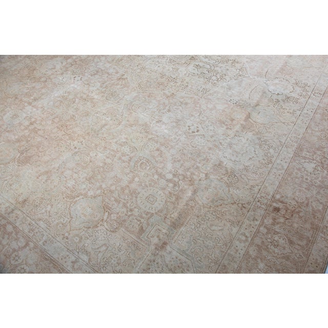 Persian Vintage Tabriz Rug With Delicate Medallion in Muted Neutrals - 8' 7'' X 12' 10''' For Sale - Image 10 of 14