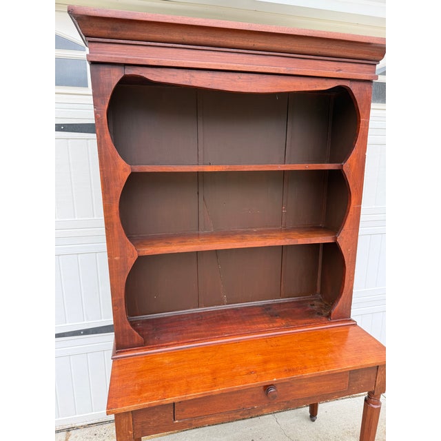 Wood Early 19th Century Colonial Farmhouse Hutch – Antique Pennsylvania Sheraton-Style Cabinet For Sale - Image 7 of 14