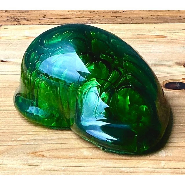 Vintage Green Glass Abstract Sculpture For Sale - Image 10 of 12