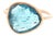 21st-Century 14 Karat Rose Gold Natural Aqua Bezel Ring, Size 7 For Sale