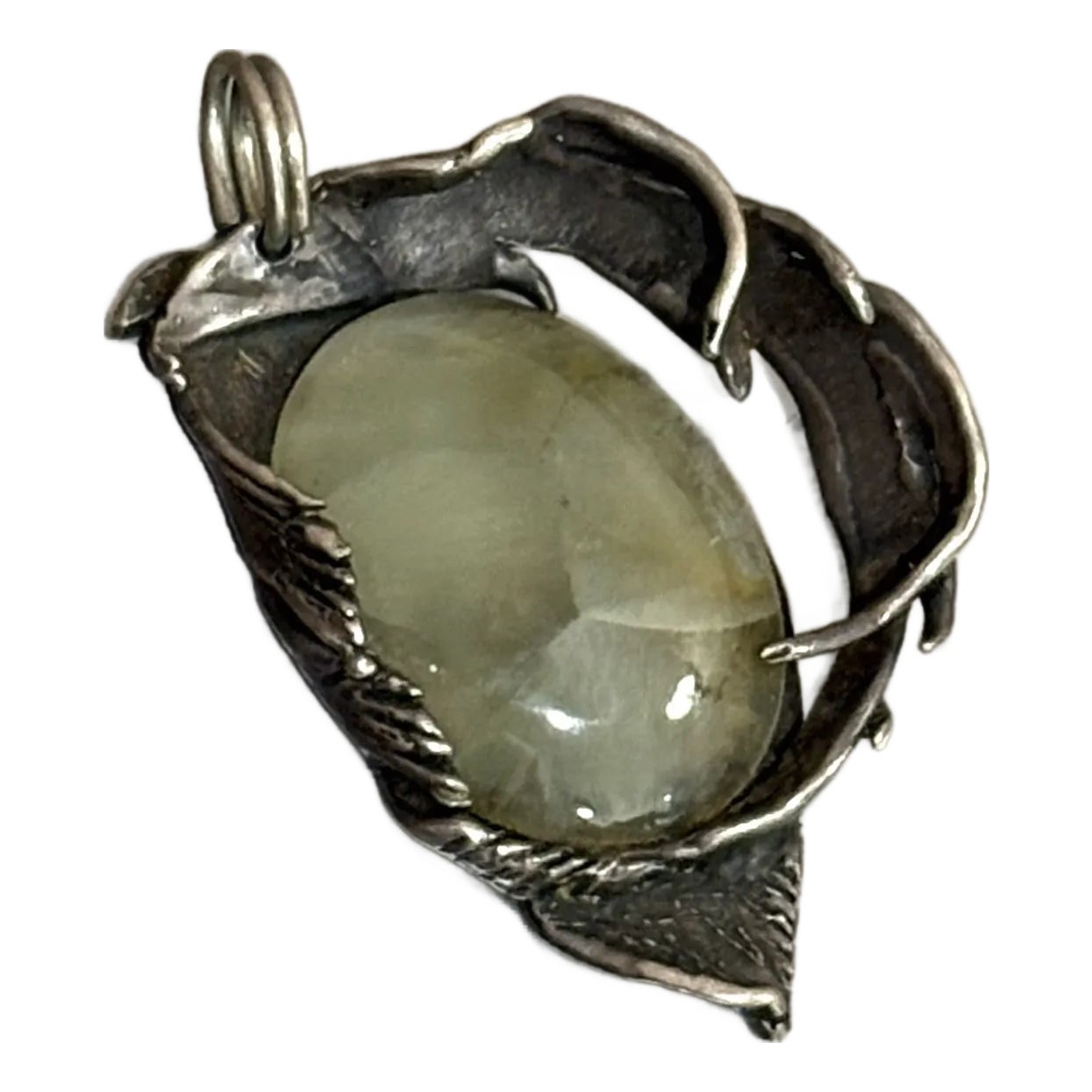 Hans Gehrig Modernist Silver Jade Pendant
