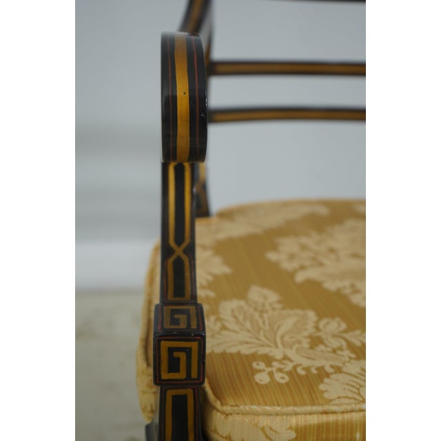 Quality Regency Style Black & Gold Finish Chair For Sale - Image 14 of 18