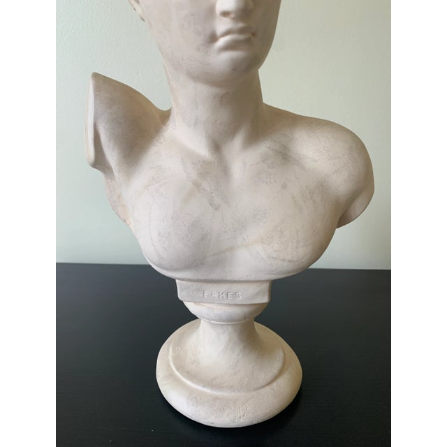 Late 20th Century Vintage Classical Plaster Male Bust of Hermes Sculpture For Sale - Image 5 of 9