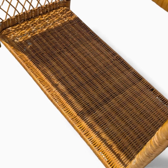 Vintage 1970s Arched Rattan & Cane Étagère, Four-Tier Shelf For Sale In Los Angeles - Image 6 of 18