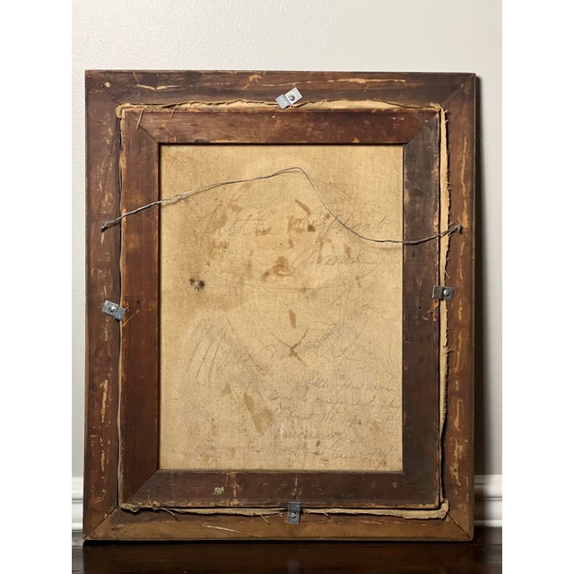 19th Century Framed Portrait of a Girl, "Little Orphant Annie" Oil on Canvas For Sale - Image 10 of 11