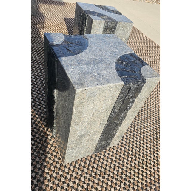 Maitland - Smith 1980s Attributed Maitland-Smith Tessellated StoneTable Set For Sale - Image 4 of 18