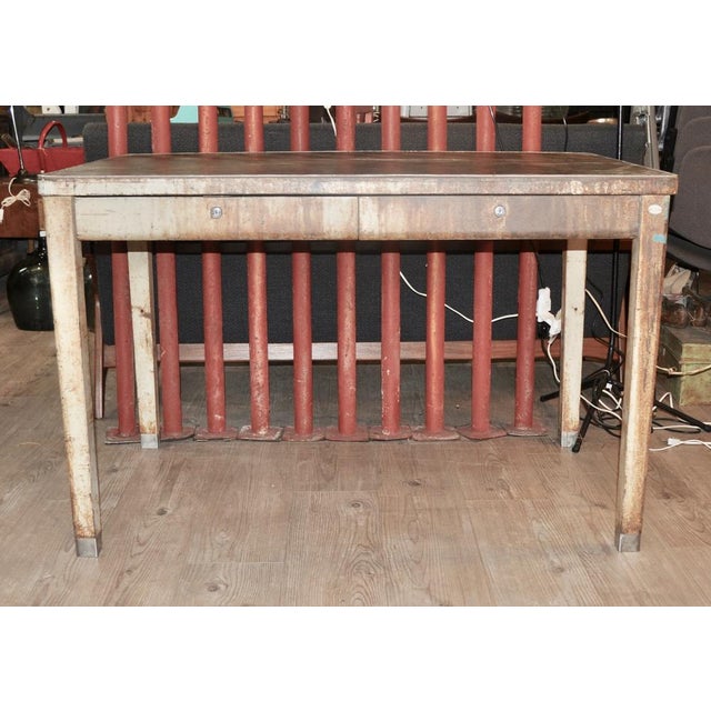 Mid-Century Modern Industrial Work Table, 1960s For Sale - Image 3 of 17