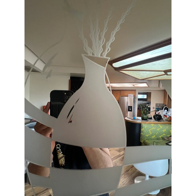 Postmodern Postmodern 1980s Wall Art Mirror Gold Frame Bottles Decanters Vase Flowers 80s For Sale - Image 3 of 5