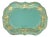Early-20th Century Hand-Painted Teal & Gold Tole Serving Tray For Sale
