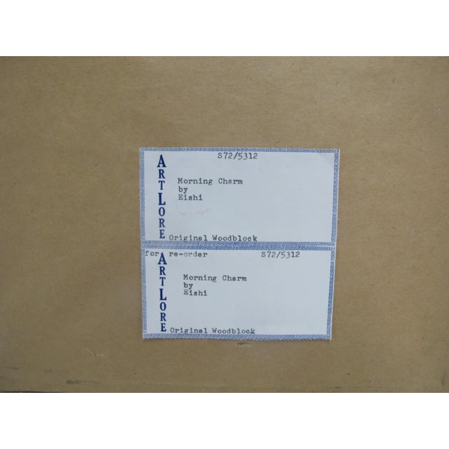 Late 19th Century Japanese Eishi Hosoda Framed Original Woodblock Print Morning Charm Geisha For Sale - Image 5 of 7