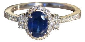 The Tondi: Ladies 18K Gold Sapphire and Diamond Engagement Ring