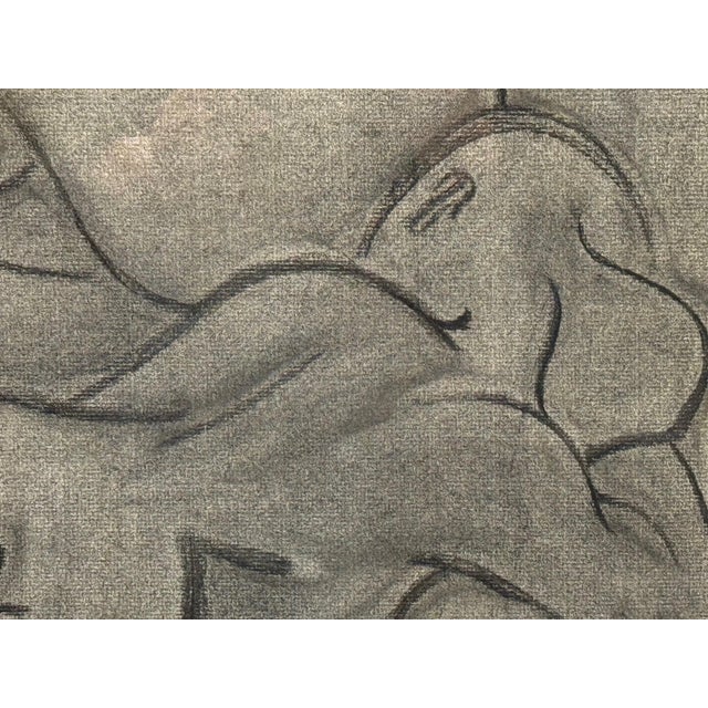 Reclining Nude Charcoal Drawing by Young For Sale - Image 4 of 7