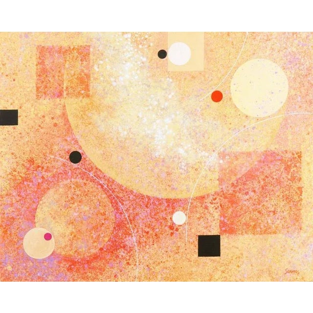 'Abstract in Coral and Gold' by John Franklin Sommers, 1987 For Sale - Image 11 of 11