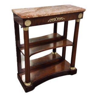 Antique Empire Style Console Table With Marble Top For Sale
