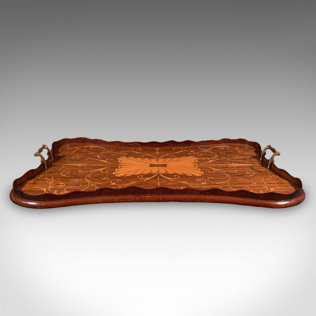 Antique Butler's Serving Tray, English, Afternoon Tea Platter, Inlay, Victorian For Sale - Image 4 of 10