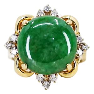 Late 20th Century 18k Jade Ring, Size 5