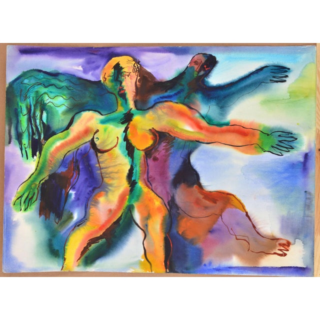 Malda Muizule, Nude Lights and Shadows, 1970s, Watercolor, in Good conditions. Designed 1970 to 1979 This piece has an...