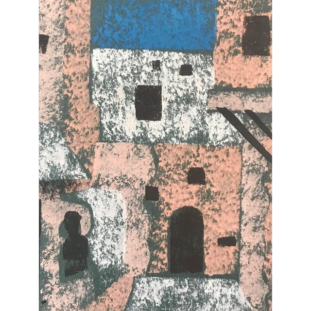 Vintage Modernist Painting of a Italian Mediterranean Village by Cirno Sergio Bissi For Sale - Image 4 of 8