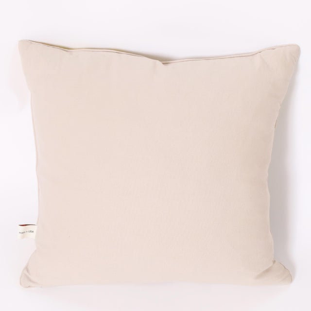 Pair of Linen Throw Pillows With Blue Birds For Sale - Image 4 of 5