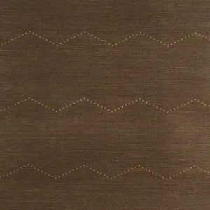 SAMPLE - Schumacher Rivet Stripe Sisal Wallpaper In Sepia