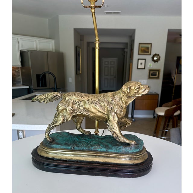 Figurative Vintage Brass Hunting Dog Figural Table Table For Sale - Image 3 of 18