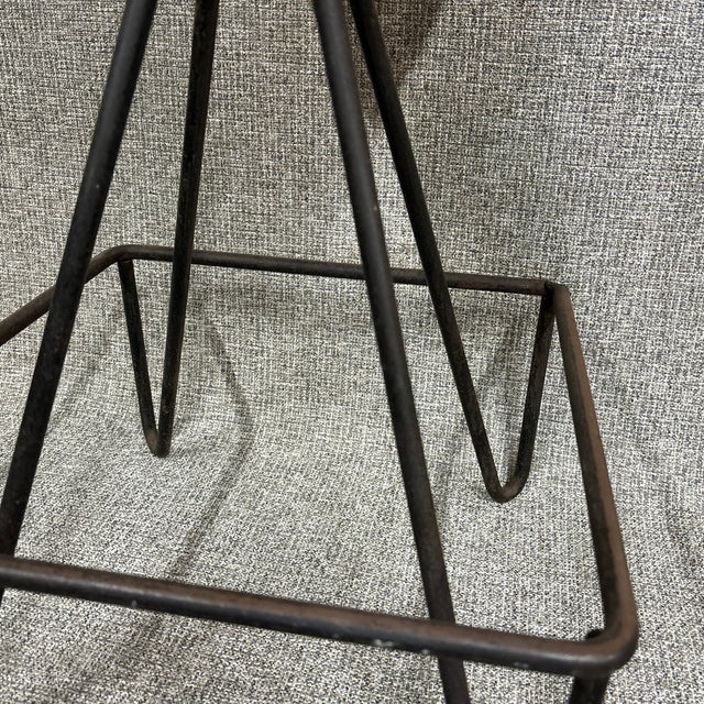 Metal 1950s Vintage Mid Century Stool in the Manner of Frederic Weinberg For Sale - Image 7 of 8