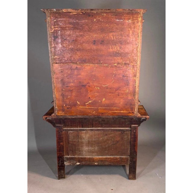 Rustic European 18th Century Rustic Italian 2pc Walnut Cabinet For Sale - Image 3 of 10