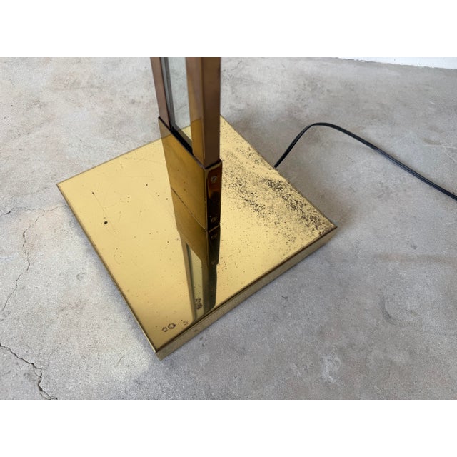 1980s 1980s Postmodern George Kovacs Brass & Glass Geometric Floor Lamp For Sale - Image 5 of 14