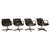 1960s Set of 4 Mid Century Modern Charles Pollock Knoll Black Leather Executive Chairs, 1963 For Sale - Image 5 of 17