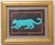 A leopard silhouette in muted shades of aqua , sepia, beige orange. Abstract, Minimalism, Folk Art, English Traditional,...